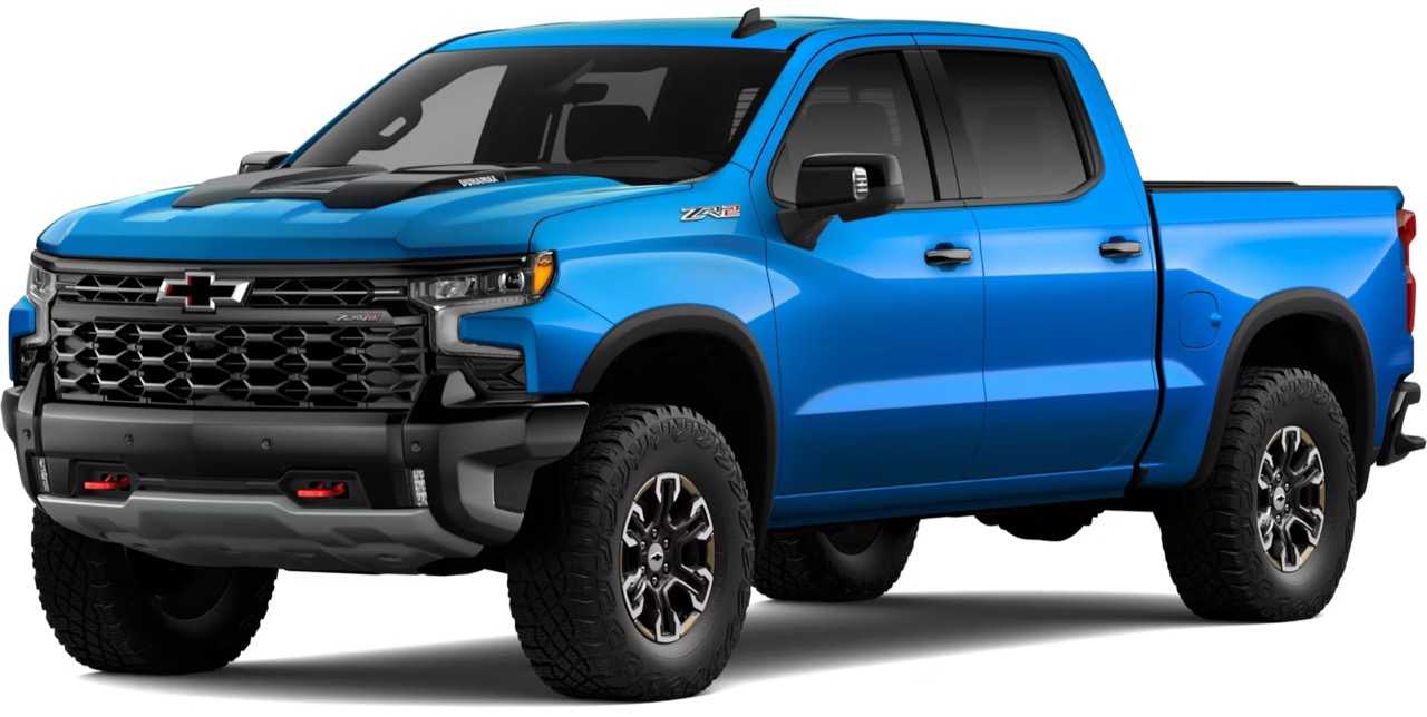A 2026 Chevrolet Silverado 1500 ZR2 trim level on a clean background