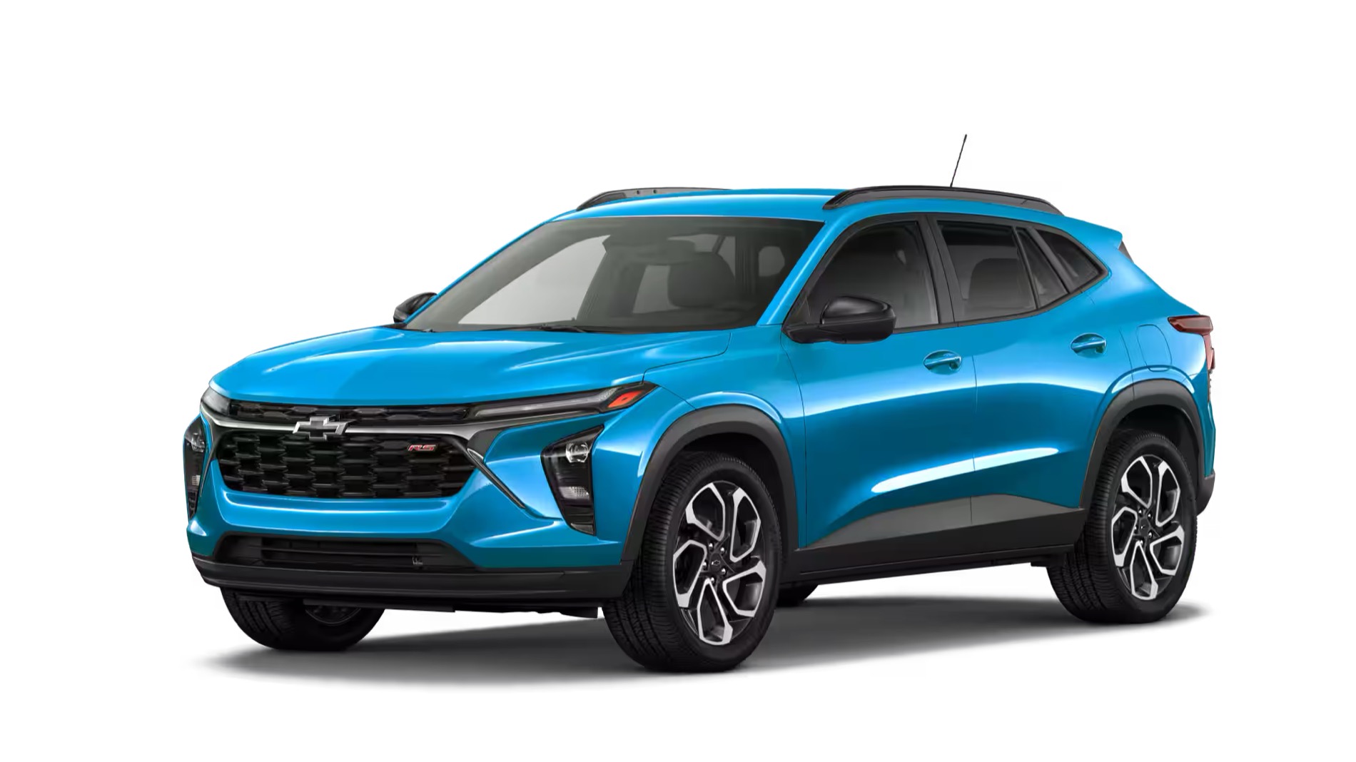 A blue 2026 Chevrolet Trax 2RS trim level on a pure white background