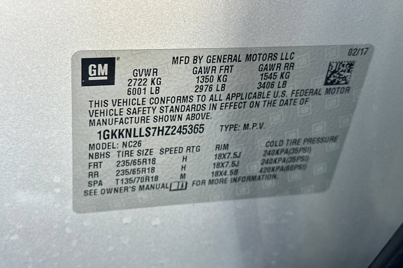 2017 GMC Acadia SLE