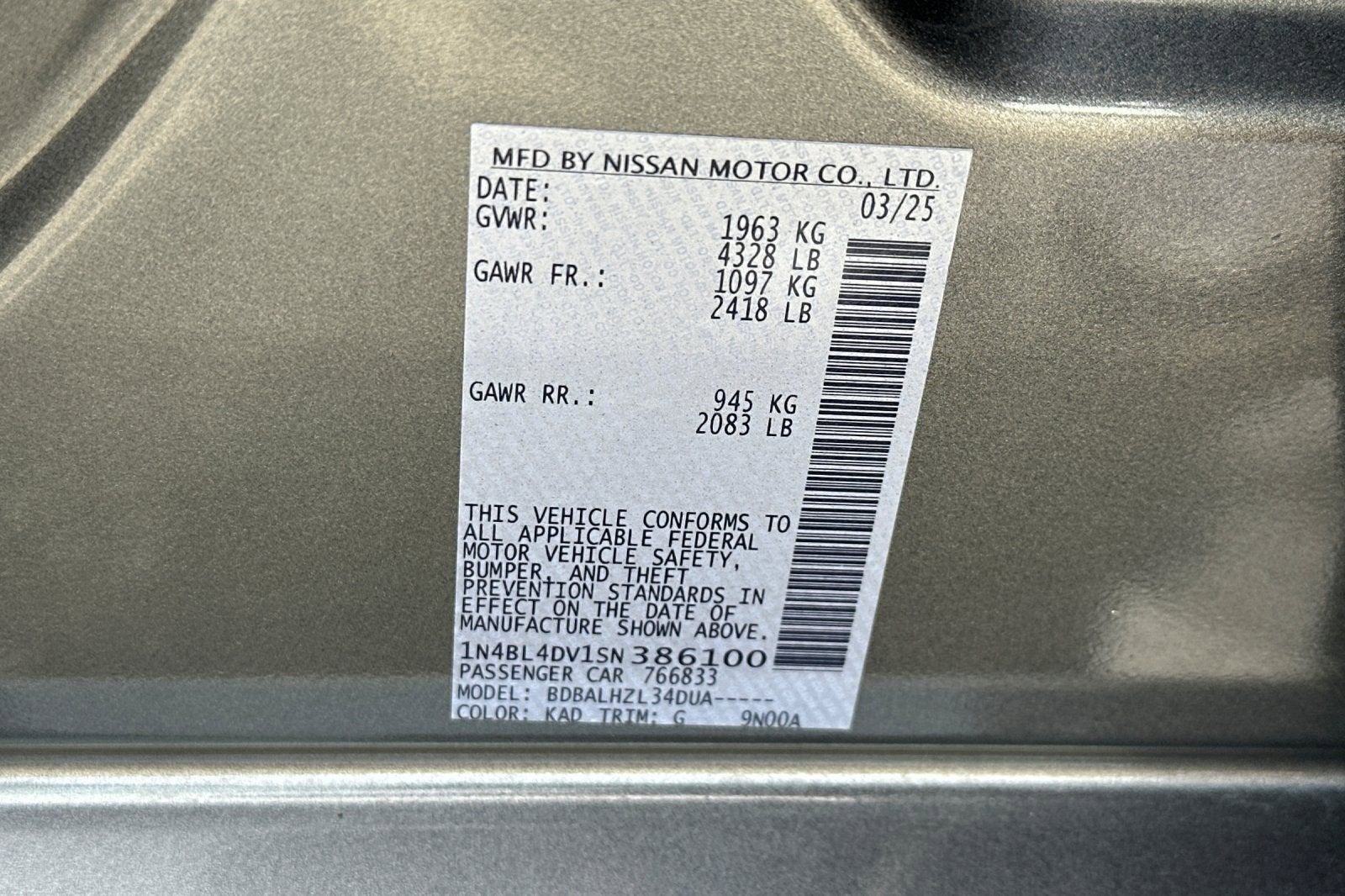 2025 Nissan Altima SV