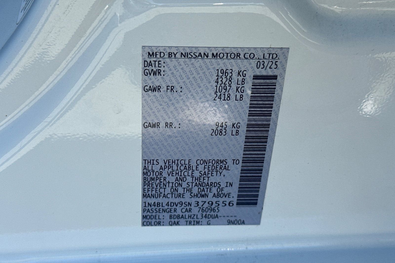 2025 Nissan Altima SV