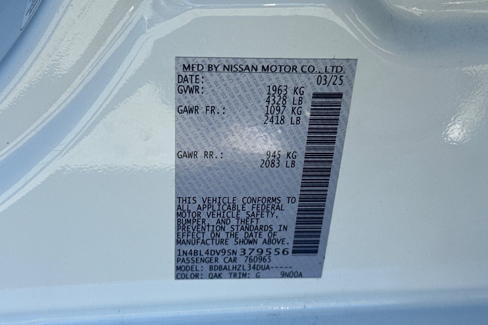 2025 Nissan Altima SV