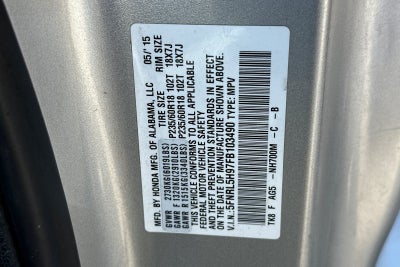 2015 Honda Odyssey Touring Elite