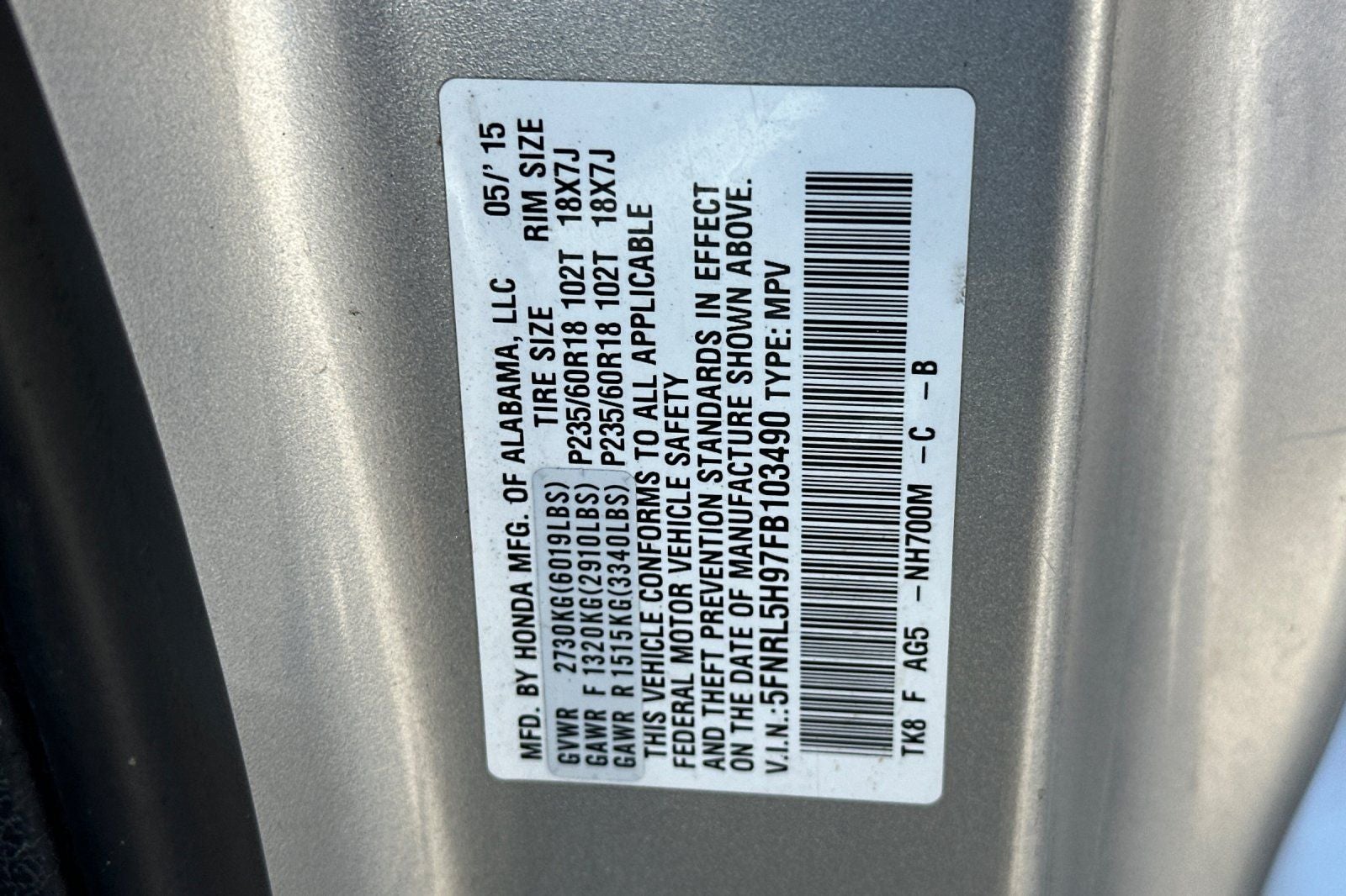 2015 Honda Odyssey Touring Elite